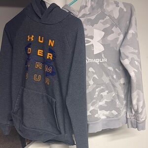 Under Armour Kids Gray and White Hoodies